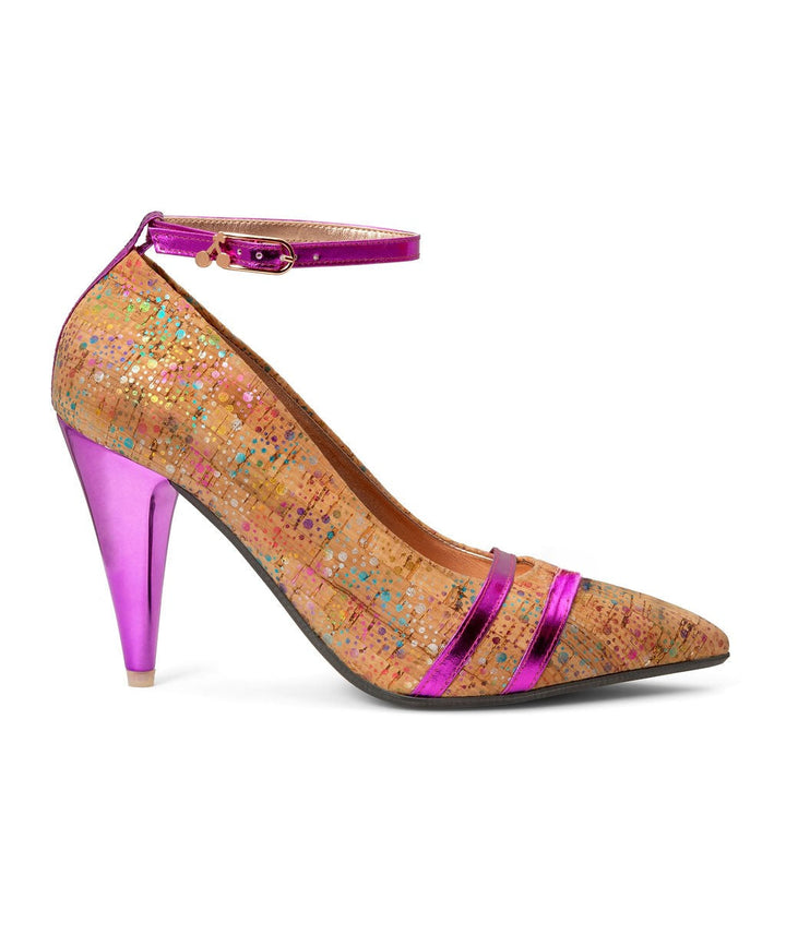 Parfait Pumps Rainbow Sherbet  Sugar Rim made from Cork on a Fuchsia Sugar Cone à la Mode