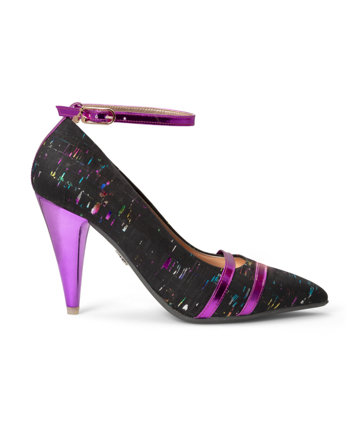 Parfait Pumps Rainbow Licorice made from Cork on a Fuchsia Sugar Cone à la Topless