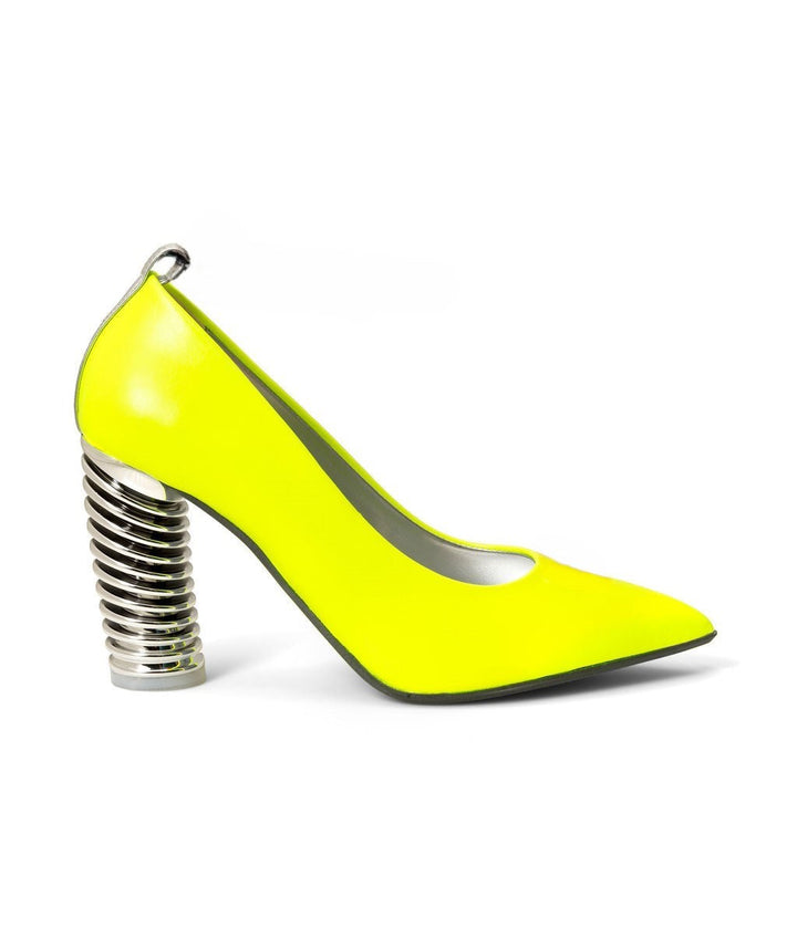 Push Up Pumps Limoncello made from Recycled Leather on a Silver Swirl Cone à la Topless