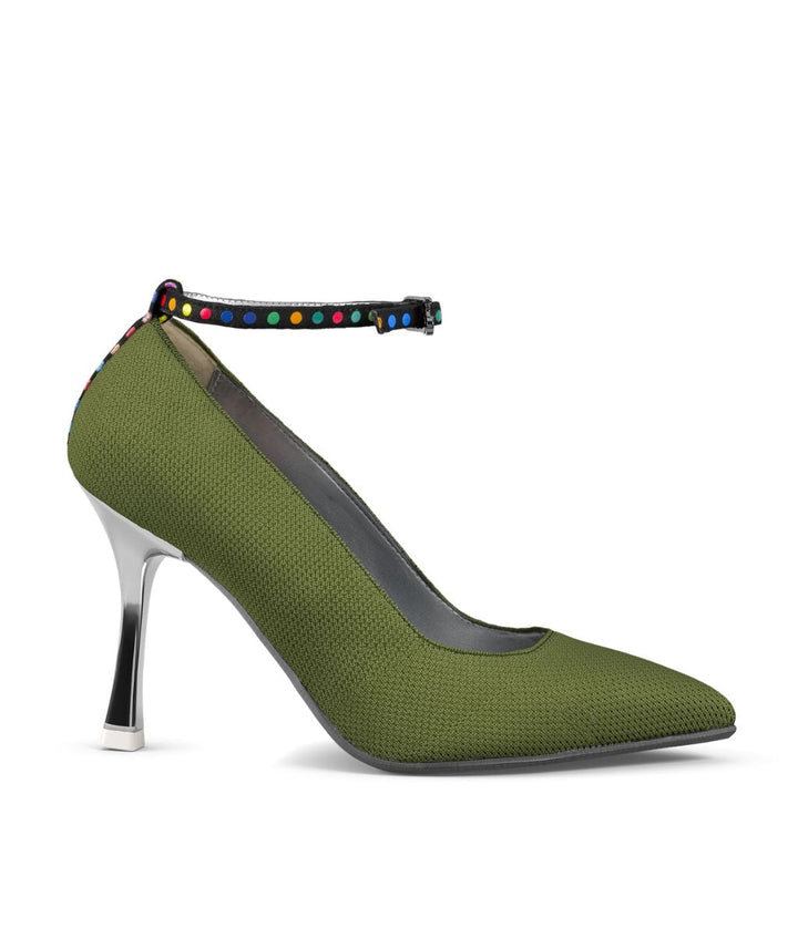 Pumpsicles Soft Serve Olive Green Recycled Leather ^ Stroon ~ Charcoal * à la Topless