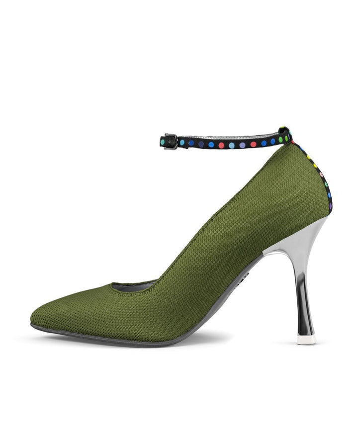 Pumpsicles Soft Serve Olive Green Recycled Leather ^ Stroon ~ Charcoal * à la Topless