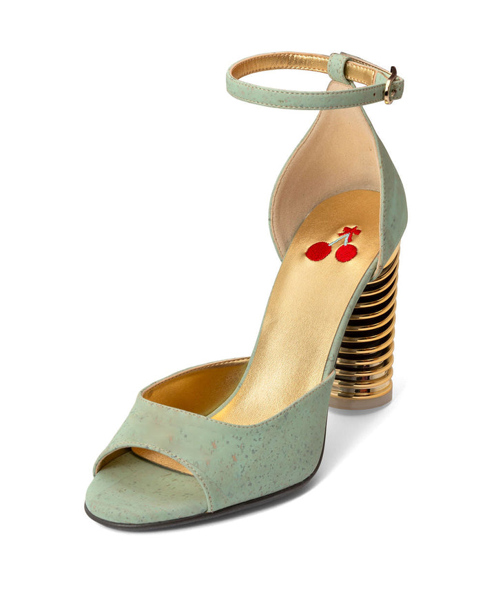 Cyclones Miint Sandals made from Cork on a Gold Swirl Cone à la Topless