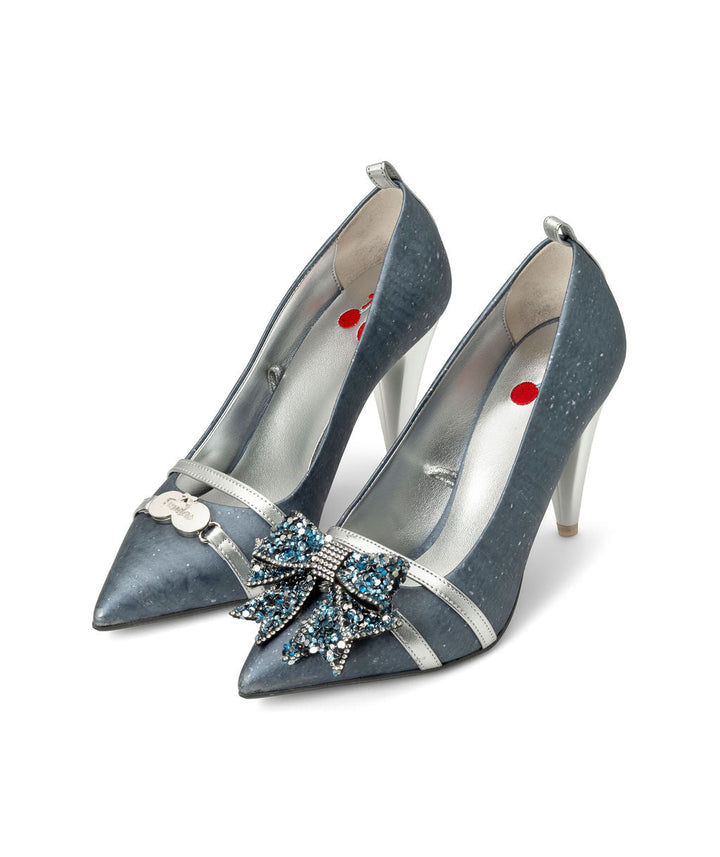 Parfait Pumps Sheet Cake in Cork ^ Sugar Cone ~ Silver * à la Mode Glitter Bow