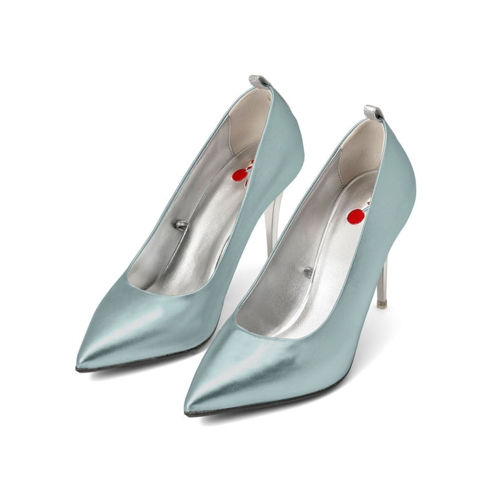 Delicious Pump Daiquiri Ice in Recycled Leather ^ Stiletto Stick ~ Silver * à la Topless