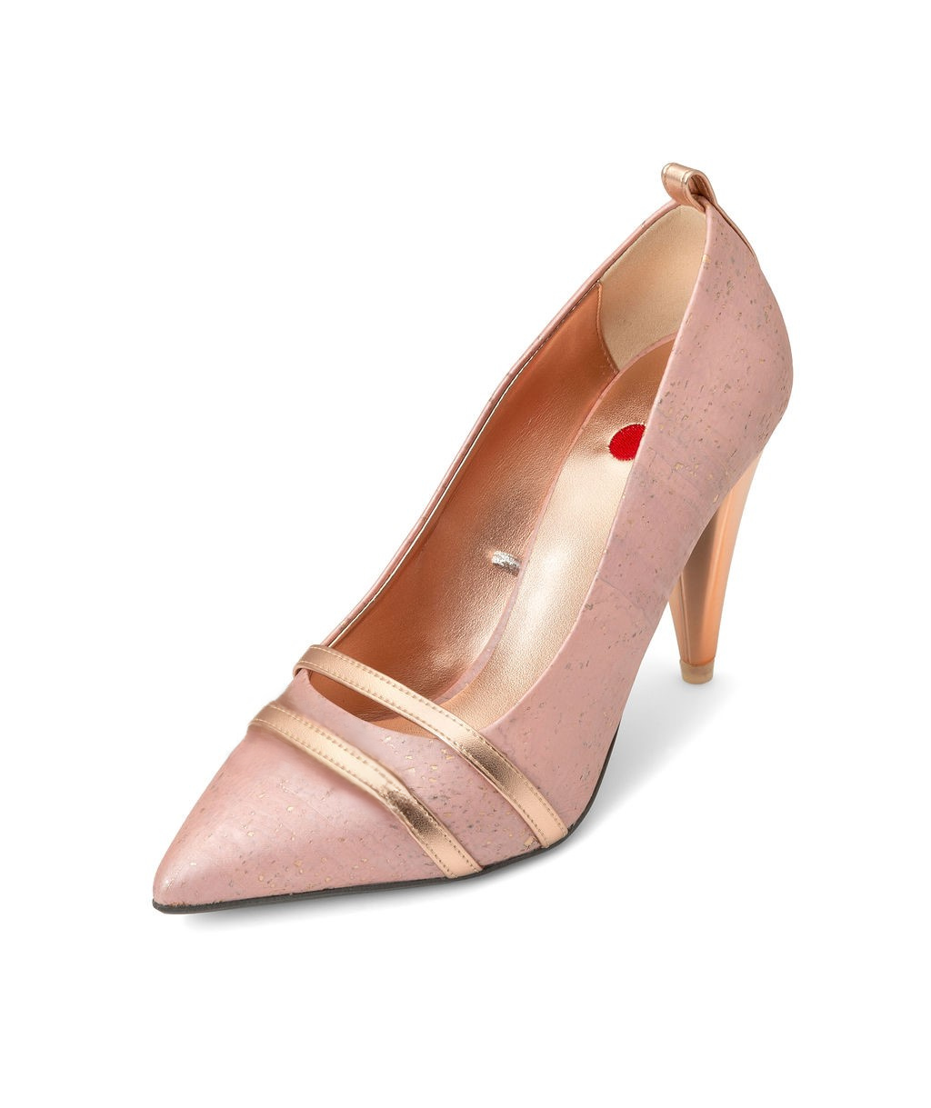 Parfait Pumps Strawberry Frose made from Cork on a Rose Gold Sugar Cone à la Topless