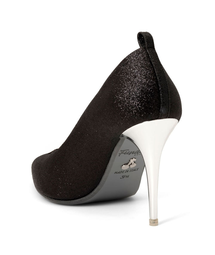 Delicious Pump Licorice Sugar Recycled Leather ^ Stiletto Stick ~ Silver * à la Topless