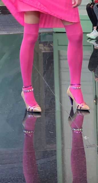 Parfait Pumps Rainbow Sherbet  Sugar Rim made from Cork on a Fuchsia Sugar Cone à la Mode