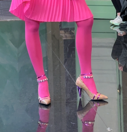 Parfait Pumps Rainbow Sherbet  Sugar Rim made from Cork on a Fuchsia Sugar Cone à la Mode