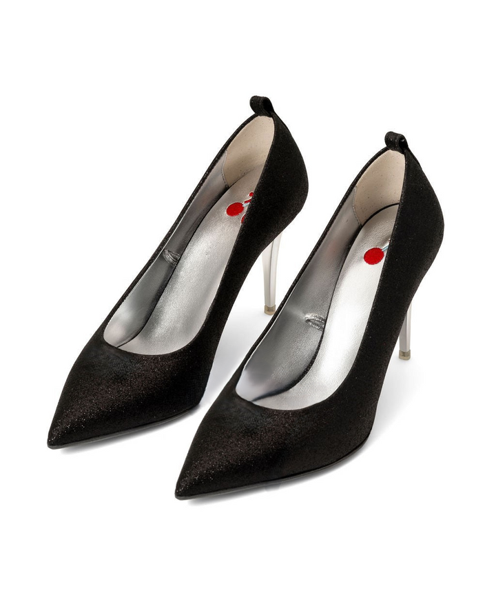 Delicious Pump Licorice Sugar Recycled Leather ^ Stiletto Stick ~ Silver * à la Topless