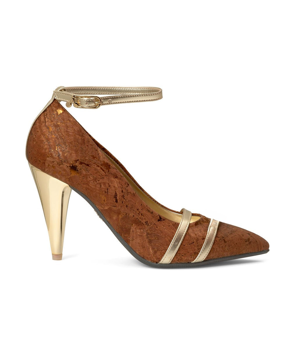 Peanut Butter Cup — Brown & Gold
 Pumps on a Sugar Cone heel