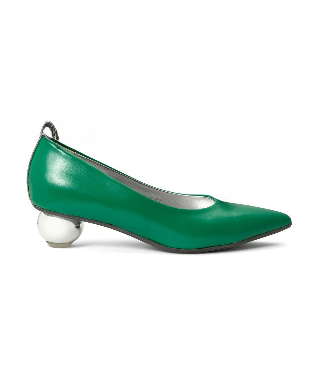Shamrock Mint — Kelly Green
 Flats on a Cherry Cone heel