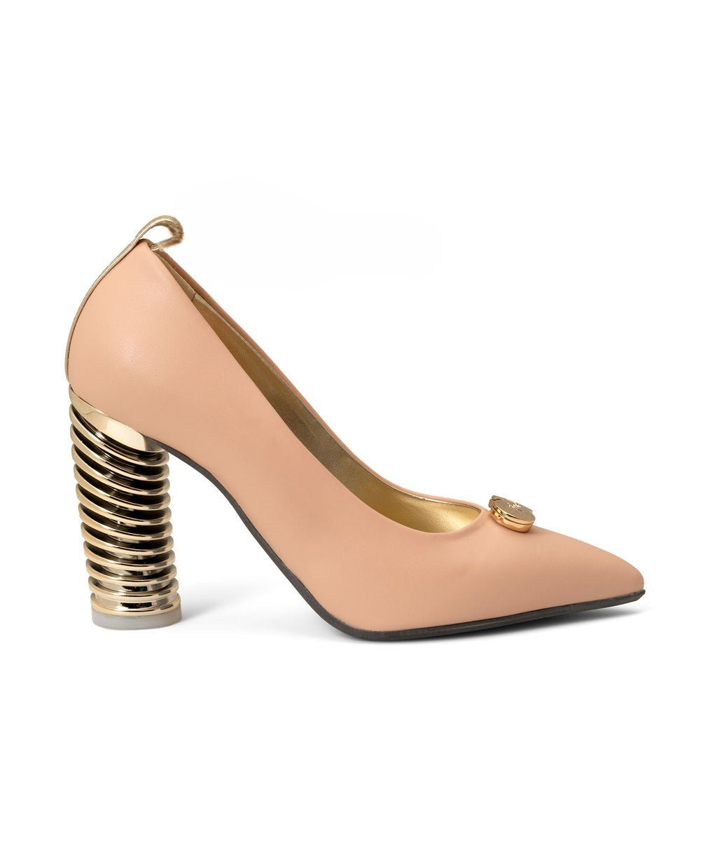 Butter Pecan — Tan Peach
 Pumps on a Swirl Cone heel