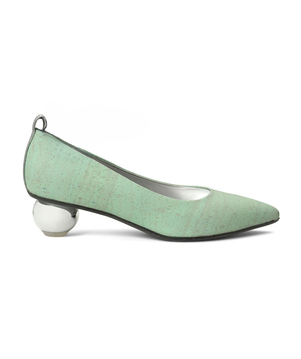 Mint — Light Green
 Flats on a Cherry Cone heel