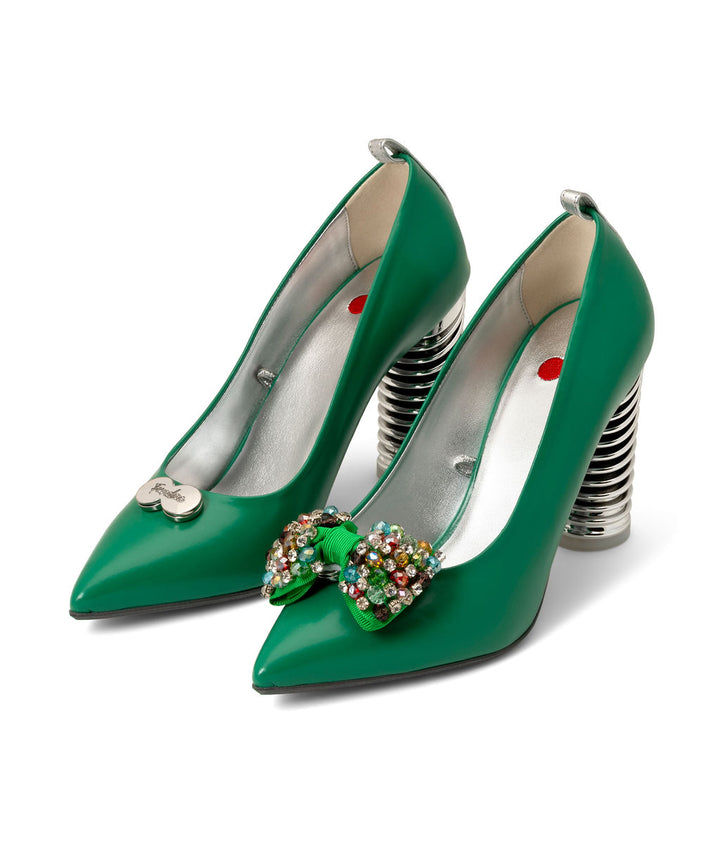 Push Up Pump | Recycled Leather ^ Swirl Cone ~ Silver * à la Mode 4 POP A Mint