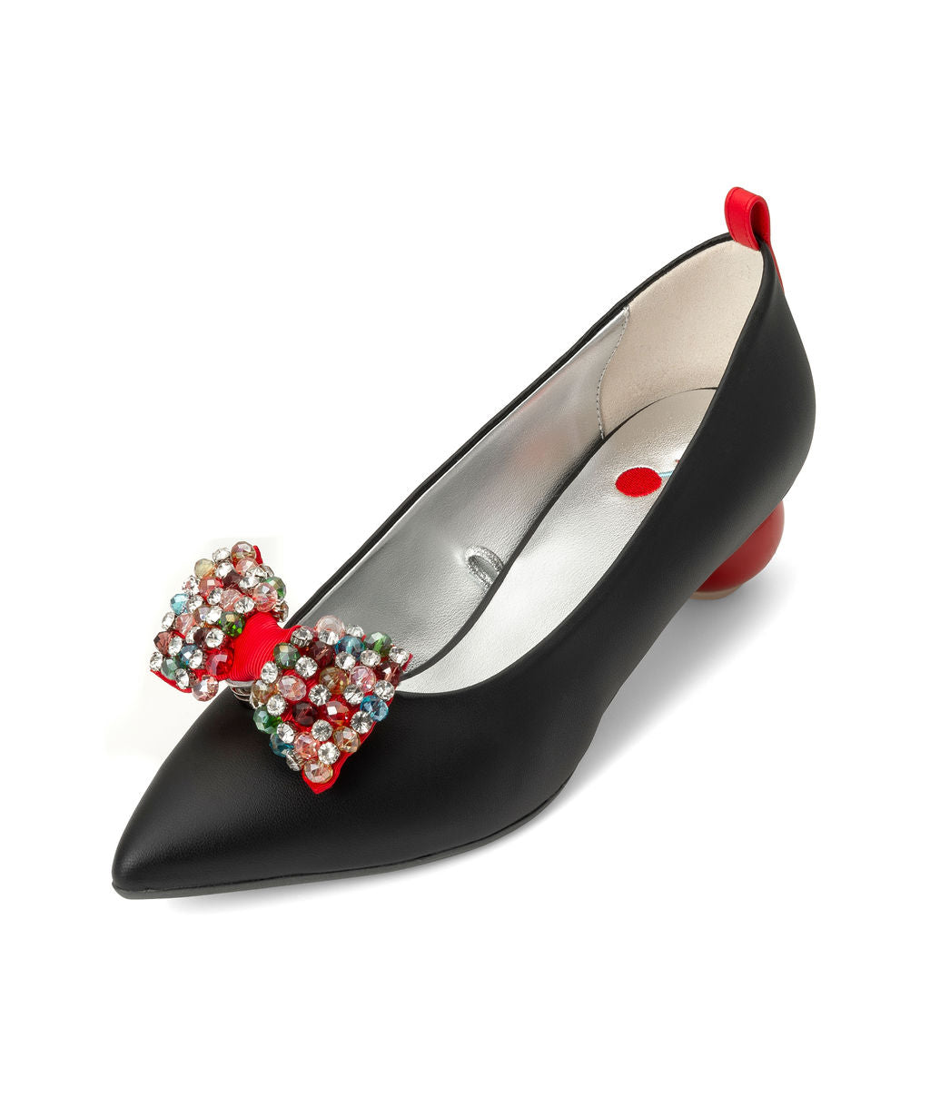 Licorice — Black
 Flats on a Cherry Cone heel