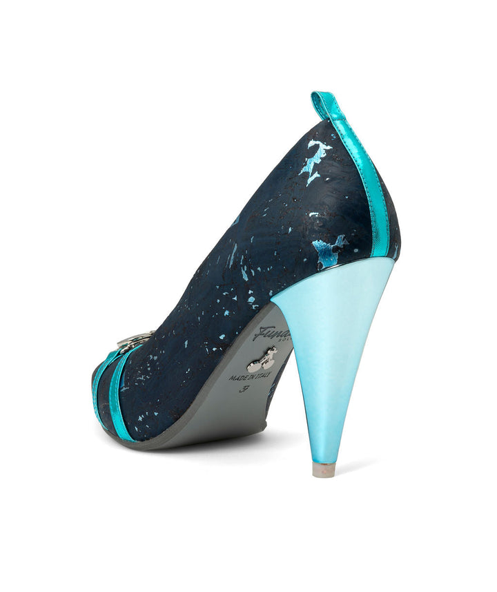 Parfait Pumps made from Cork on an aqua Sugar Cone à la Magnetic