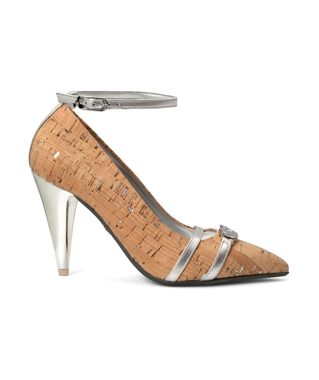 Cake Batter — Natural & Silver
 Pumps on a Sugar Cone heel