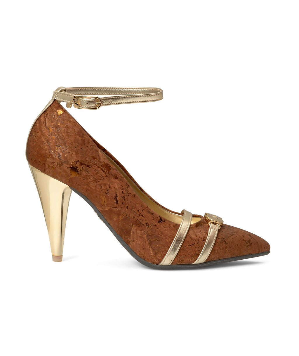 Peanut Butter Cup — Brown & Gold
 Pumps on a Sugar Cone heel