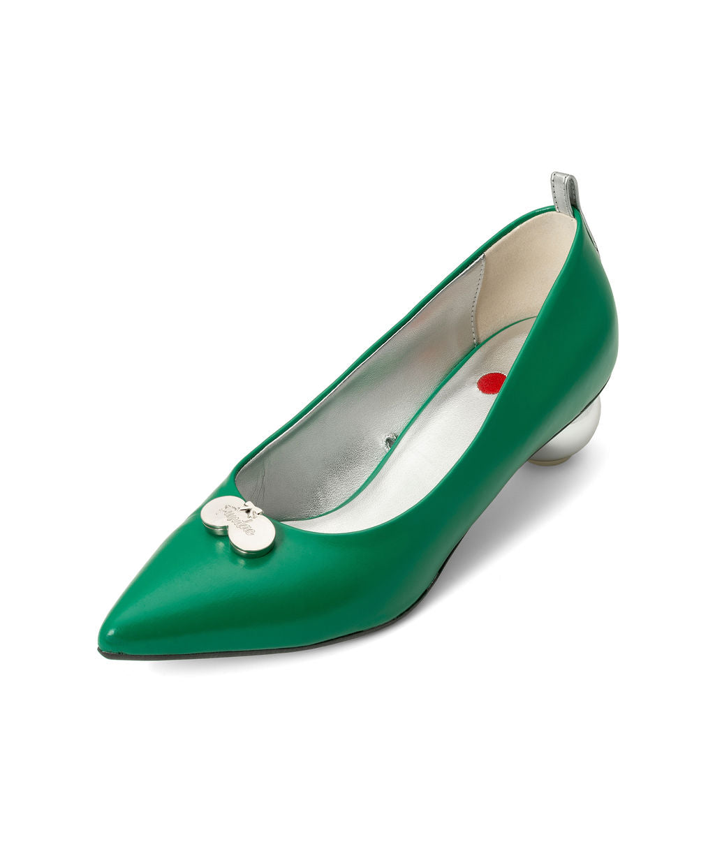 Cherriots Shamrock Mint | Recycled Leather ^ Cherry Cone ~ Silver * à la Magnetic