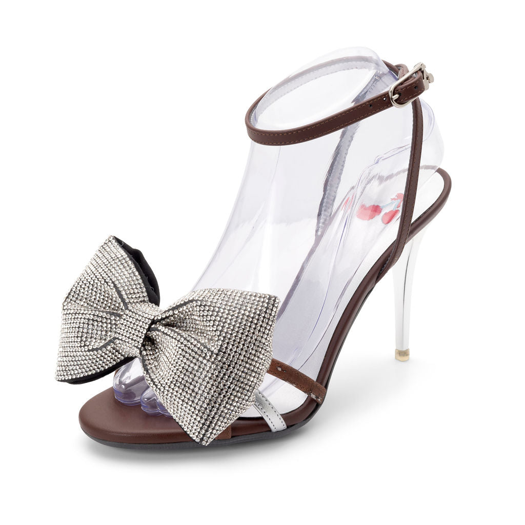 Rocky Road — Brown & Silver
 Sandals on a Stiletto Stick heel
