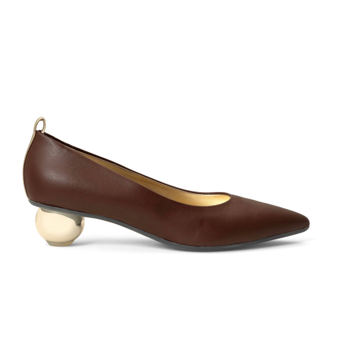 Chocolate — Brown
 Flats on a Cherry Cone heel