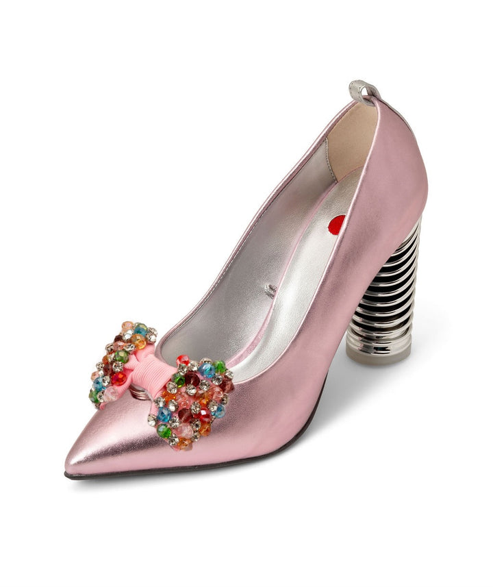 Glinda Pink Push Up Pump Bows