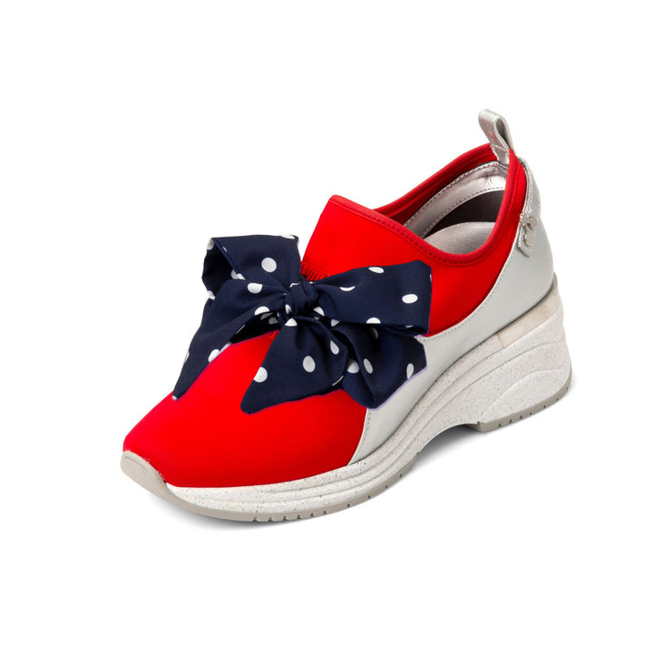 Sundae Sport Sneakers Cherry made from Recycled Lycra & Wine Grapes on Marshmallow Sole - Red White & Blue