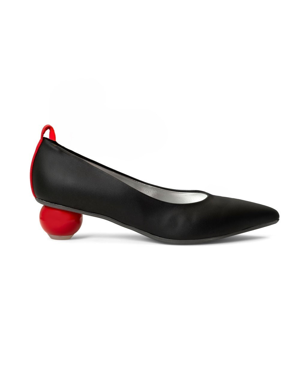 Licorice — Black
 Flats on a Cherry Cone heel