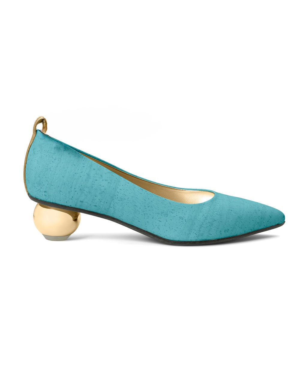 Blue Moon — Turquoise
 Flats on a Cherry Cone heel