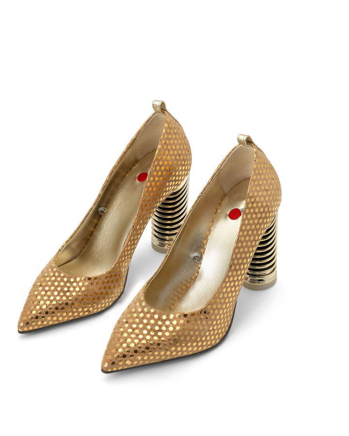 Push Up Pump | Cork ^ Swirl Cone ~ Golden * Topless