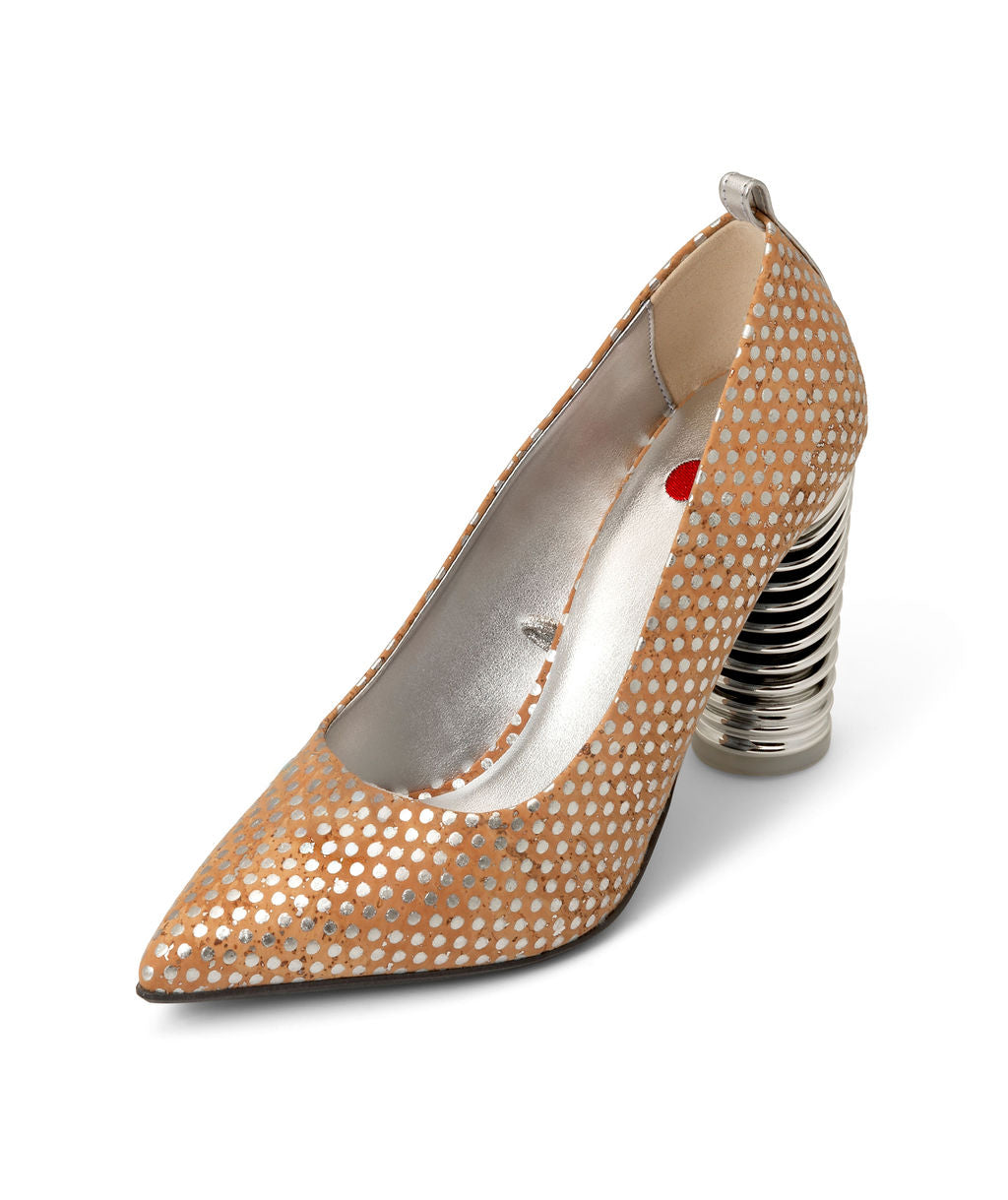 Push Up Pump | Cork ^ Swirl Cone ~ Silver * Topless