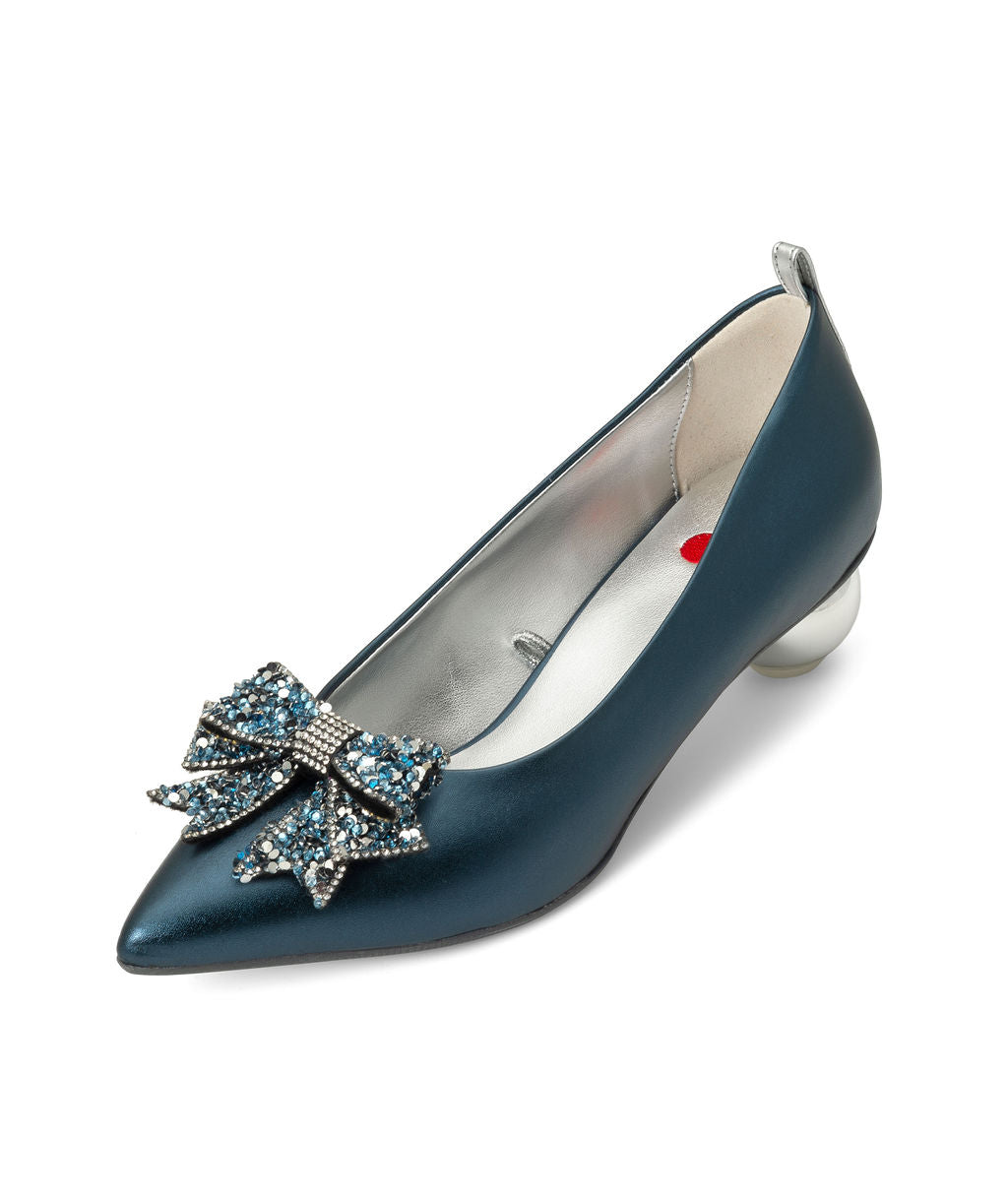 Blueberry — Navy
 Flats on a Cherry Cone heel