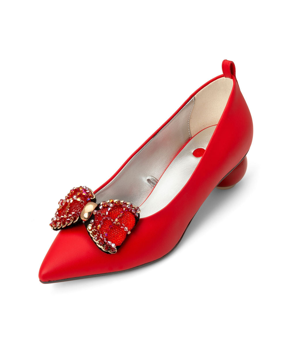 Cherry — Red
 Flats on a Cherry Cone heel