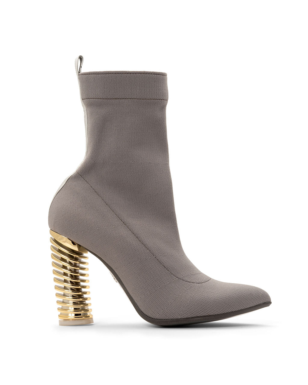 Salted Caramel — Grey & Gold
 on a Swirl Cone heel