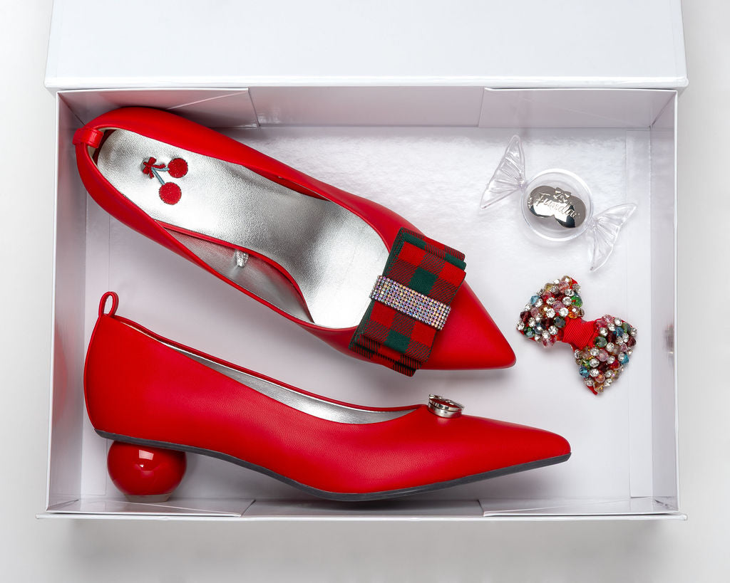 Cherry — Red
 Flats on a Cherry Cone heel