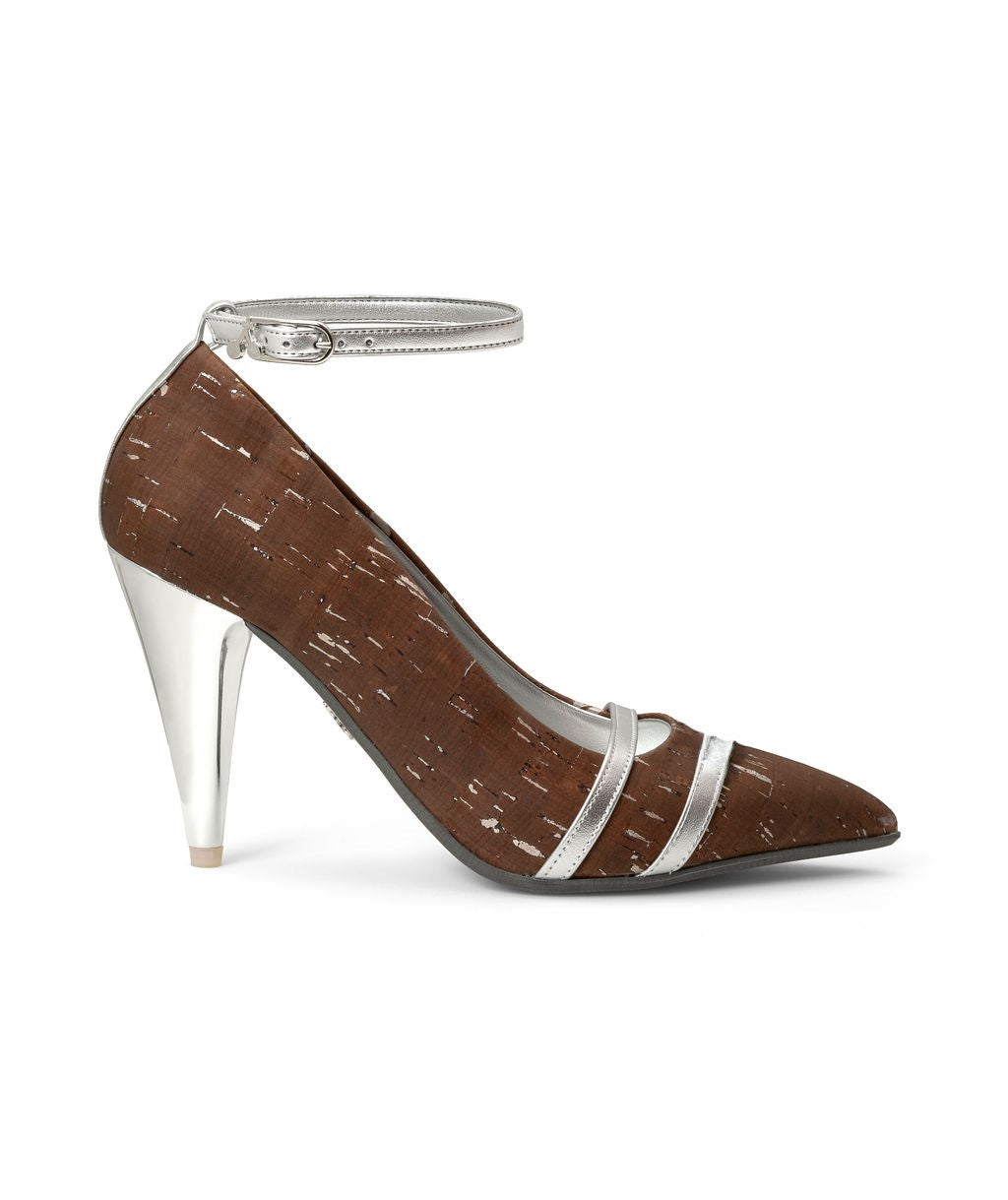 Rocky Road — Brown & Silver
 Pumps on a Sugar Cone heel