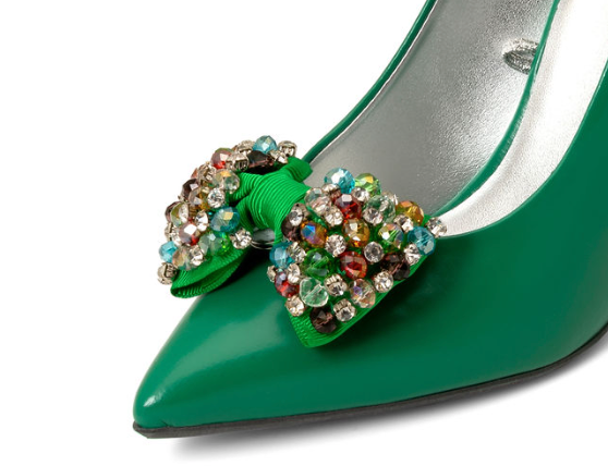Shamrock Mint — Kelly Green
 Flats on a Cherry Cone heel
