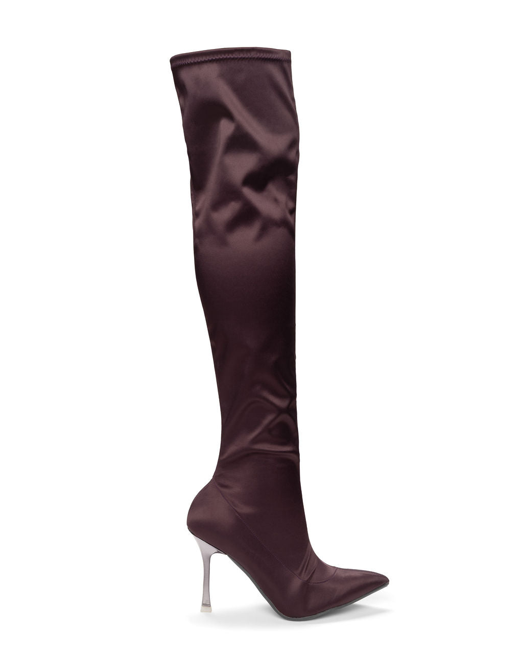 Above the Knee Boots Sugar Plum made from Recycled Water Bottles on a Stroon