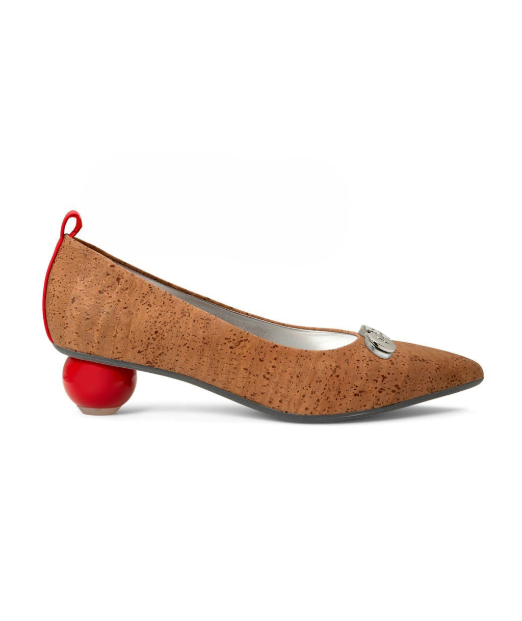 Coffee — Light Brown
 Flats on a Cherry Cone heel