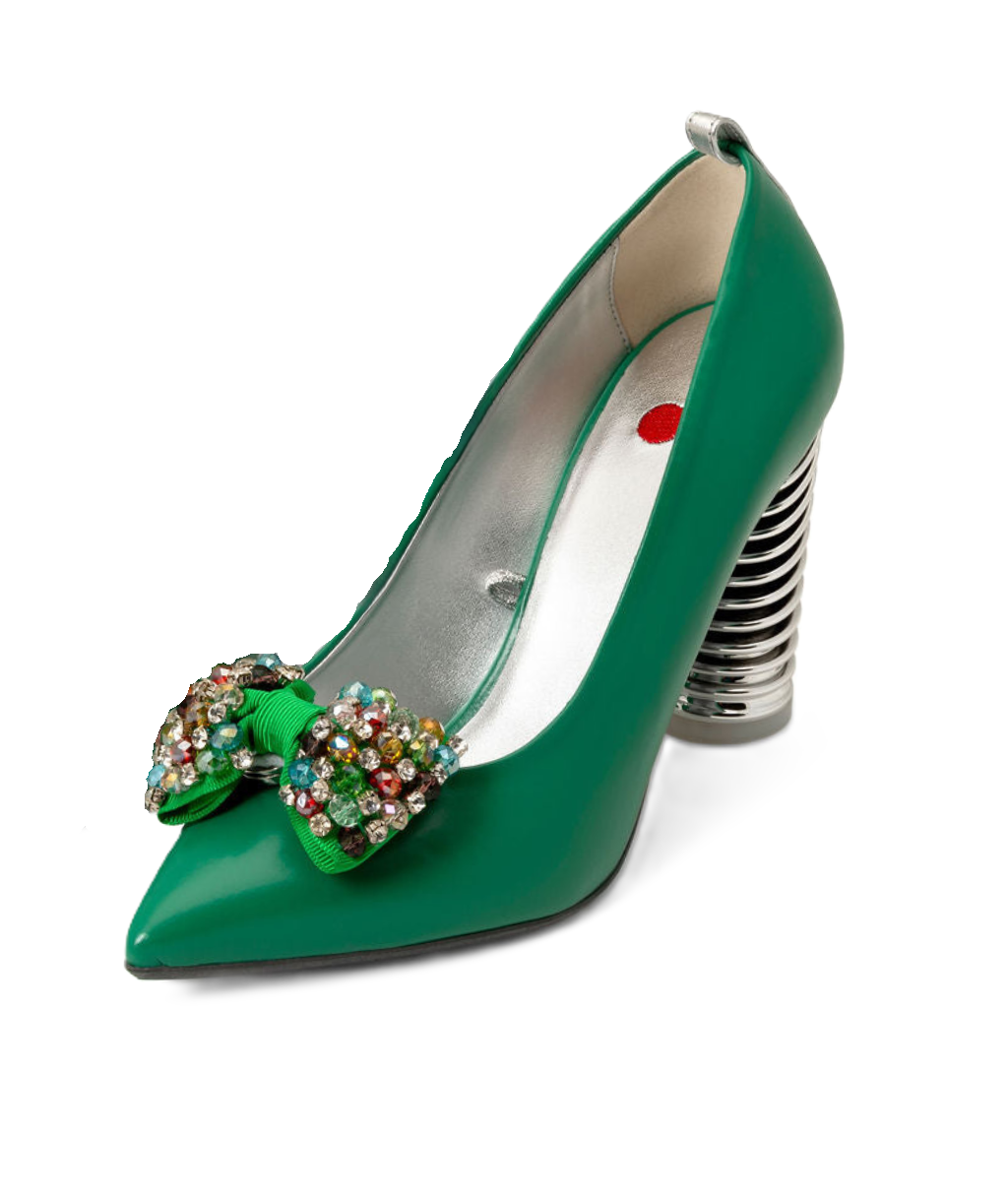 Shamrock Mint — Kelly Green
 Pumps on a Swirl Cone heel