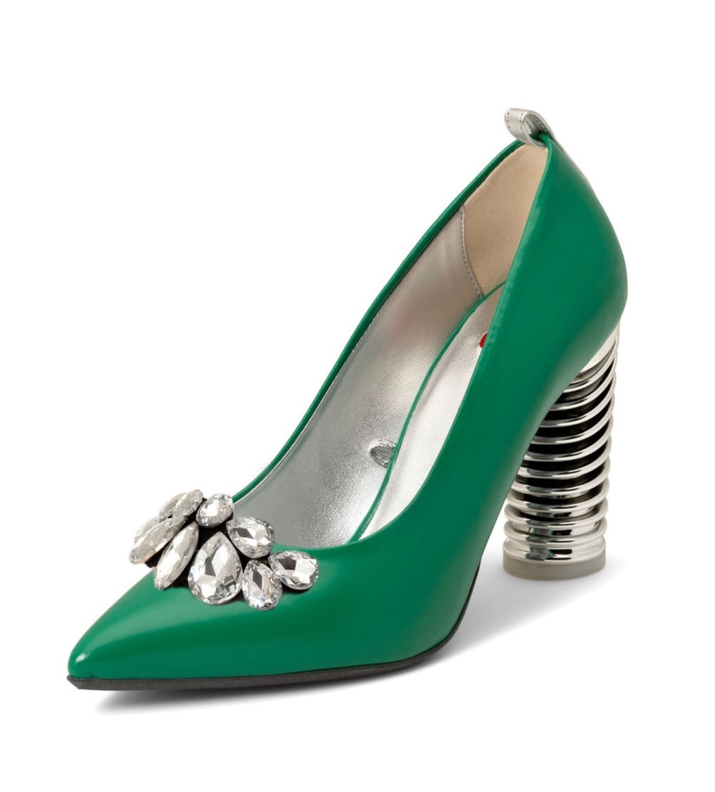 Shamrock Mint — Kelly Green
 Pumps on a Swirl Cone heel